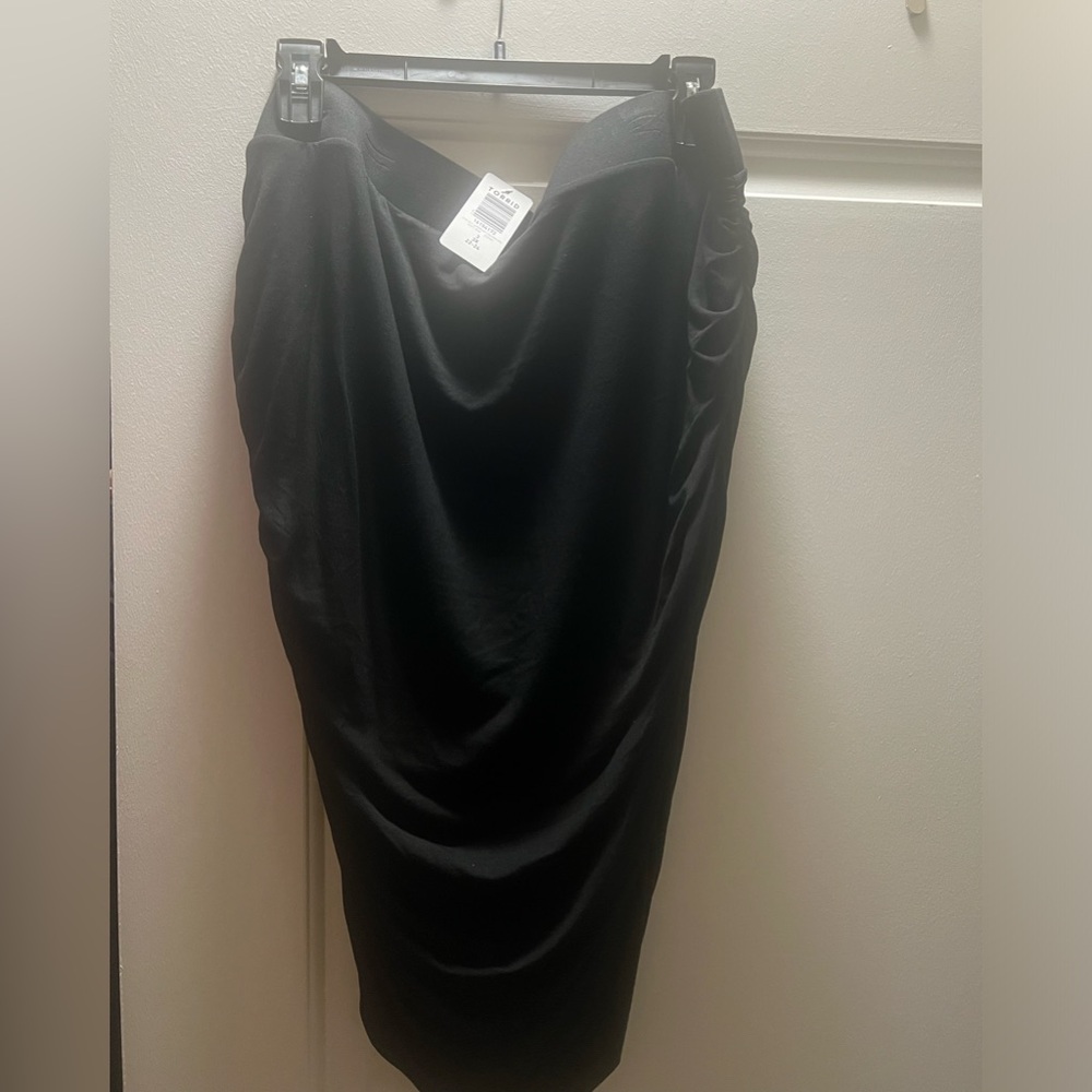 Cinched side black mini skirt plus size 3x Torrid